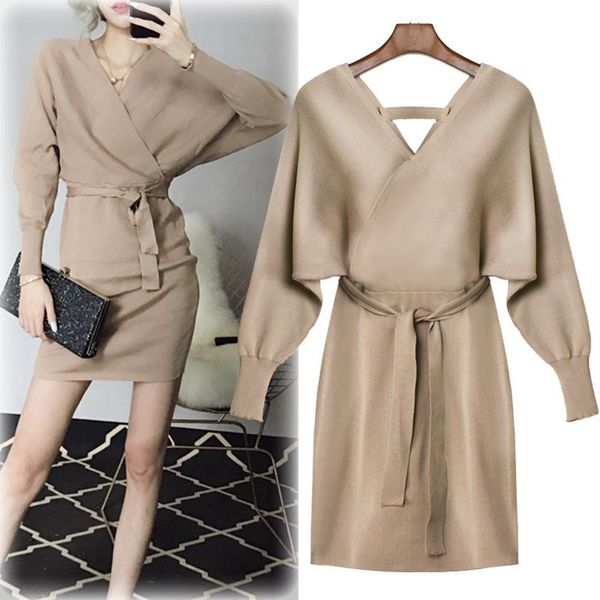casual dresses spring autumn women plus size fashion v-neck batwing sleeve over hips slim solid knitted dress for one-piece, Black;gray
casual dresses spring autumn women plus size fashion v-neck batwing sleeve over hips slim solid knitted dress for one-piece, Black;gray