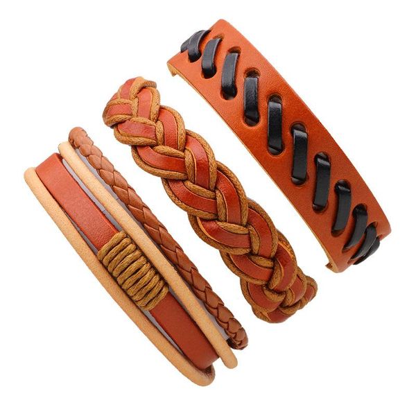 charm bracelets 3pcs/set hippie punk brown black leather band wrap braiding knots layers stackable wide, Golden;silver
charm bracelets 3pcs/set hippie punk brown black leather band wrap braiding knots layers stackable wide, Golden;silver