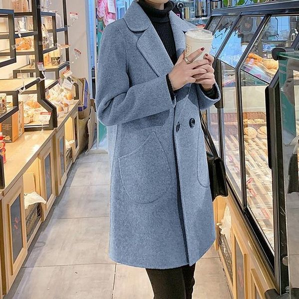 women's wool & blends autumn female winter woolen jacket lined and blend women elegant wrap blue coat korean coats overcoat, Black
women's wool & blends autumn female winter woolen jacket lined and blend women elegant wrap blue coat korean coats overcoat, Black