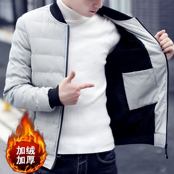 men's coat down vest autumn and winter thickened warm korean fashion handsome young cotton jacket, Black;white
men's coat down vest autumn and winter thickened warm korean fashion handsome young cotton jacket, Black;white