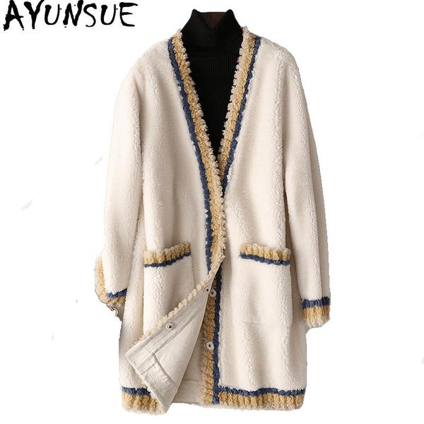 women's fur & faux ayunsue real sheep shearling coat female wool coats winter jacket women lamb korean long jackets chaqueta mujer my40, Black
women's fur & faux ayunsue real sheep shearling coat female wool coats winter jacket women lamb korean long jackets chaqueta mujer my40, Black