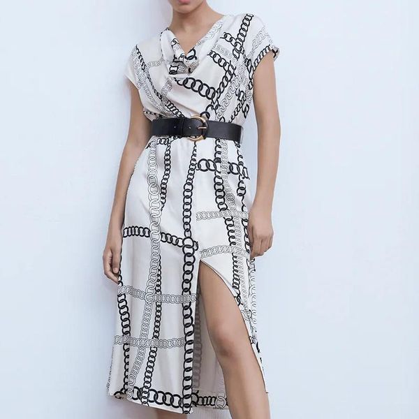 casual dresses sleeveless female side split women chic with belt vintage chain print midi dress vestido feminino, Black;gray
casual dresses sleeveless female side split women chic with belt vintage chain print midi dress vestido feminino, Black;gray