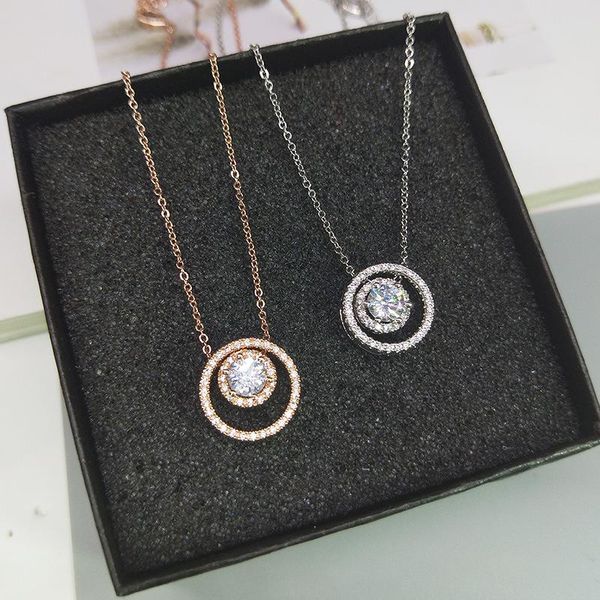 pendant necklaces fashion elegant rose gold&silvery micro cubic zirconia round necklace for women simple thin o-chain wedding, Silver
pendant necklaces fashion elegant rose gold&silvery micro cubic zirconia round necklace for women simple thin o-chain wedding, Silver