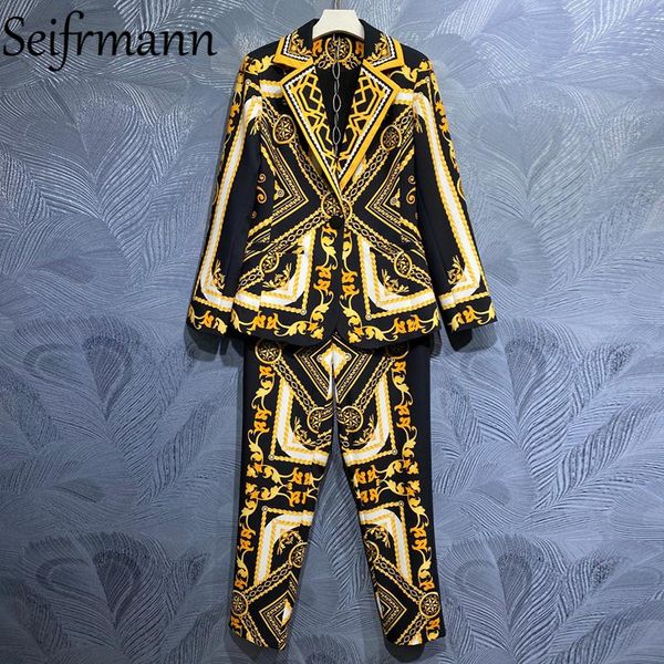 women's two piece pants seifrmann 2021 summer women fashion designer pant suit long sleeve vintage coat + high waist print 2 pieces sui, White
women's two piece pants seifrmann 2021 summer women fashion designer pant suit long sleeve vintage coat + high waist print 2 pieces sui, White