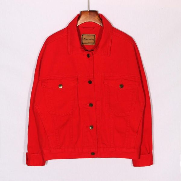 women's jackets autumn fashion red denim for women basic coat outwear big size loose single breasted jeans jacket female streetwear, Black;brown
women's jackets autumn fashion red denim for women basic coat outwear big size loose single breasted jeans jacket female streetwear, Black;brown