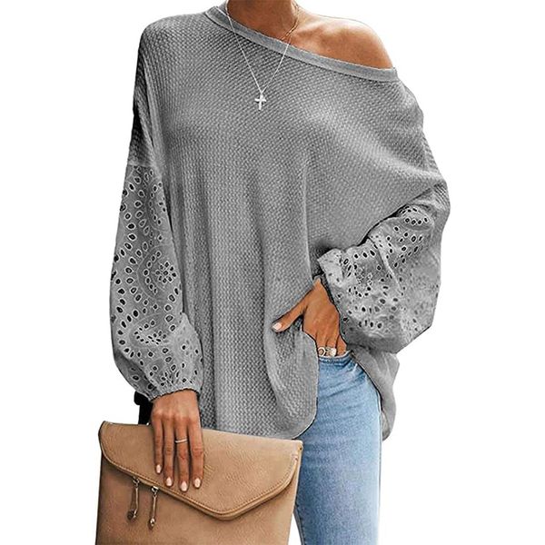 women long sleeve casual shirts loose pullover lady slash neck t-shirts woman spring autumn blouses, White
women long sleeve casual shirts loose pullover lady slash neck t-shirts woman spring autumn blouses, White