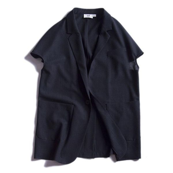 men's vests s~5xl 2021 summer fashion retro even thin shoulder sleeve leisure suit collar single-breasted cotton plus size vest, Black;white
men's vests s~5xl 2021 summer fashion retro even thin shoulder sleeve leisure suit collar single-breasted cotton plus size vest, Black;white