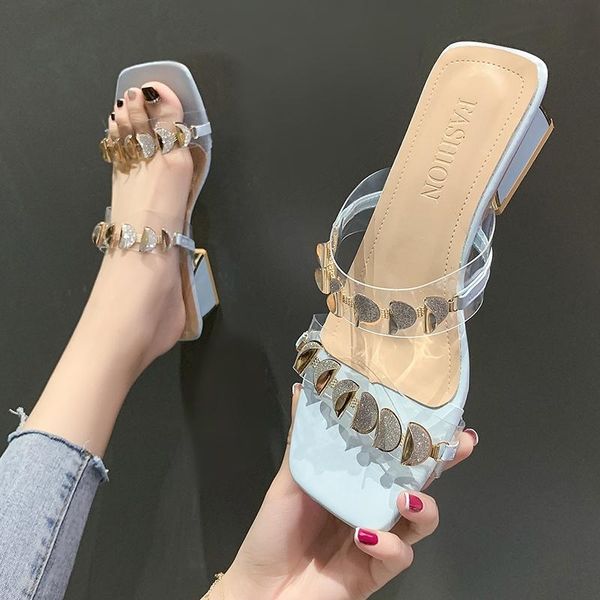 slippers square heel casual shoes woman 2021 pantofle transparent heeled mules block luxury summer high rome pu slides, Black
slippers square heel casual shoes woman 2021 pantofle transparent heeled mules block luxury summer high rome pu slides, Black