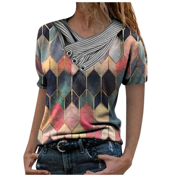 women's t-shirt women summer 2021 tie-dye printed embroidery collar splicing sleeve pullover patchwork shirt mujer camisetas, White
women's t-shirt women summer 2021 tie-dye printed embroidery collar splicing sleeve pullover patchwork shirt mujer camisetas, White