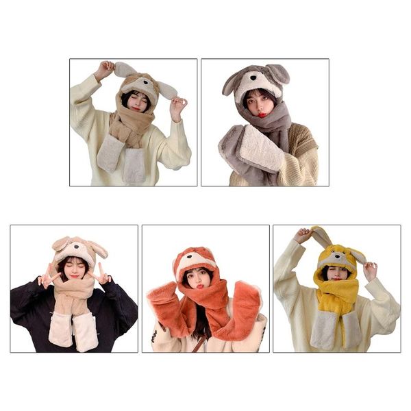 scarves p8db cartoon plush 3 in 1 hat winter warm with scarf pocket gloves hoodie earflap set long wraps for girls women, Blue;gray
scarves p8db cartoon plush 3 in 1 hat winter warm with scarf pocket gloves hoodie earflap set long wraps for girls women, Blue;gray