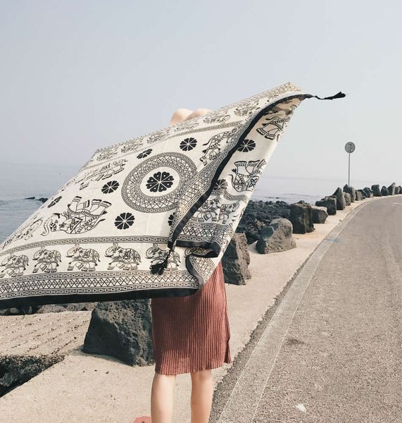 new autumn 2020 with elephant print scarf, sun protection and air conditioning dual purpose ethnic style long women's shawl, Blue;black
new autumn 2020 with elephant print scarf, sun protection and air conditioning dual purpose ethnic style long women's shawl, Blue;black