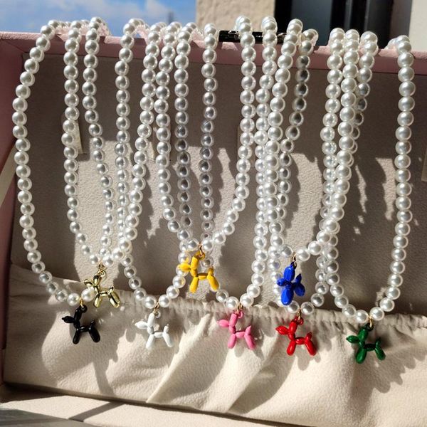 chokers y2k rainbow color puppy balloon dog pearl beaded necklace for women imitation cartoon charm choker girls simple jewelry, Golden;silver
chokers y2k rainbow color puppy balloon dog pearl beaded necklace for women imitation cartoon charm choker girls simple jewelry, Golden;silver