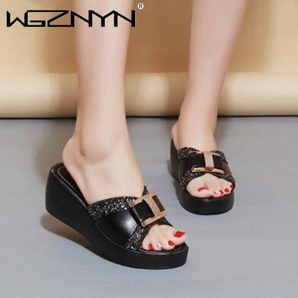 summer women platform shoes bling wedges slippers bow sequins flip flops pu leather sandals shoes female casual flat woman, Black
summer women platform shoes bling wedges slippers bow sequins flip flops pu leather sandals shoes female casual flat woman, Black