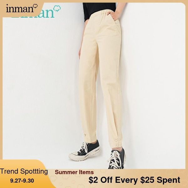 women's pants & capris inman mnimalism pant lady wasit elastic rubber band fit shape leg button decoration trousers bottom, Black;white
women's pants & capris inman mnimalism pant lady wasit elastic rubber band fit shape leg button decoration trousers bottom, Black;white