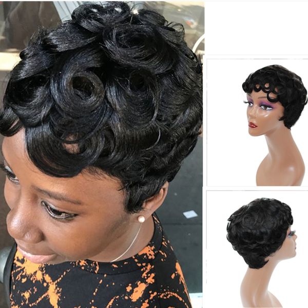 short brazilian curly bob pixie cut full machine made wig non lace human hair wigs for black women, Black;brown
short brazilian curly bob pixie cut full machine made wig non lace human hair wigs for black women, Black;brown