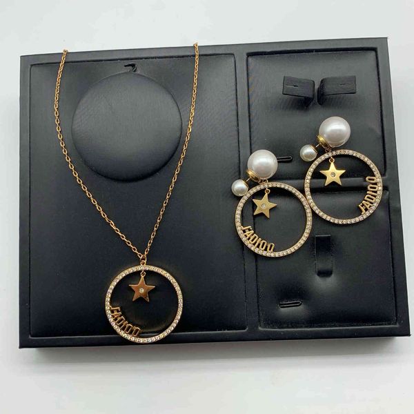 2021 luxury designer jewelry / tassel star pearl earrings women's fashion full diamond selected high version necklace women, Silver
2021 luxury designer jewelry / tassel star pearl earrings women's fashion full diamond selected high version necklace women, Silver
