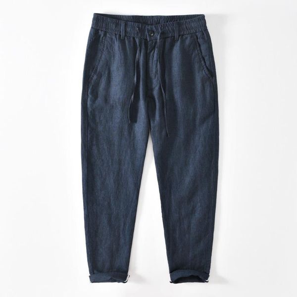 men's pants h1305 summer casual linen for men fashion thin embroidery elastic waist drawstring zipper solid color straight trousers, Black
men's pants h1305 summer casual linen for men fashion thin embroidery elastic waist drawstring zipper solid color straight trousers, Black