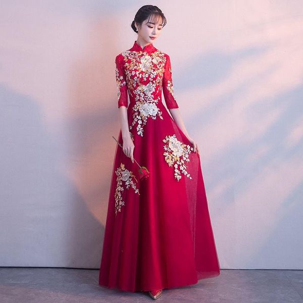 ethnic clothing traditional embroidery bride red cheongsam china qipao wedding dress oriental evening long chinese year costume qi pao
ethnic clothing traditional embroidery bride red cheongsam china qipao wedding dress oriental evening long chinese year costume qi pao