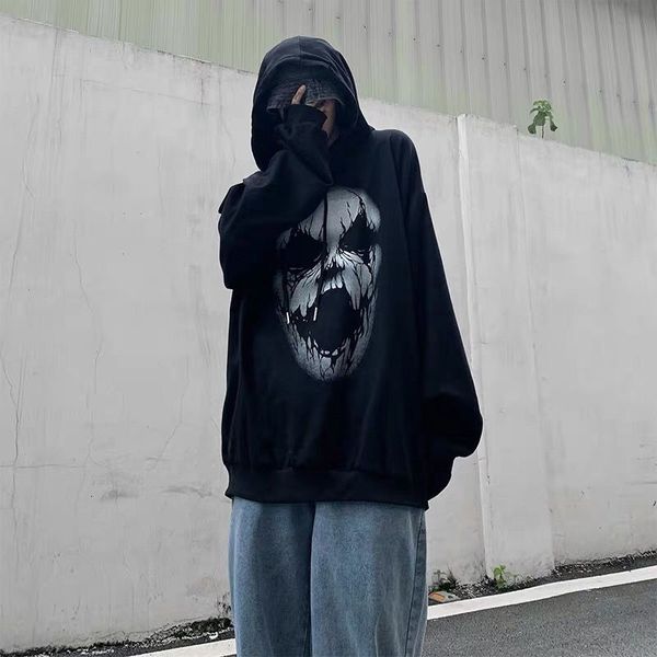 goth hoodies couple women's nightgown high street printed in fashion with hoodie fall/winter loose hong kong hiphop style o0nz, Black
goth hoodies couple women's nightgown high street printed in fashion with hoodie fall/winter loose hong kong hiphop style o0nz, Black