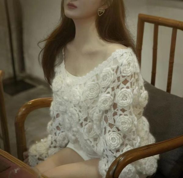 women's knits & tees 2021fw autumn women hollow flower mohair fashion sweater female luxury cardigans 2 color for ladies gdnz 7, White
women's knits & tees 2021fw autumn women hollow flower mohair fashion sweater female luxury cardigans 2 color for ladies gdnz 7, White