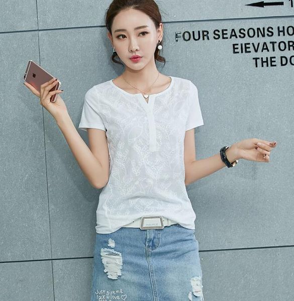 women's t-shirt t shirt women summer short sleeve v-neck cotton tees female color embroidery casual t-shirts plus size white 3xl
women's t-shirt t shirt women summer short sleeve v-neck cotton tees female color embroidery casual t-shirts plus size white 3xl