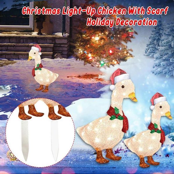 garden decorations courtyard decoration light-up chicken/duck with scarf metal chicken sculpture lawn corridor christmas atmosphere
garden decorations courtyard decoration light-up chicken/duck with scarf metal chicken sculpture lawn corridor christmas atmosphere