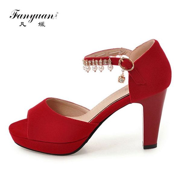fanyuan women shoes sandals elegant pearl chain high heel sandals women open toe thick heels ladies platform party shoes, Black
fanyuan women shoes sandals elegant pearl chain high heel sandals women open toe thick heels ladies platform party shoes, Black