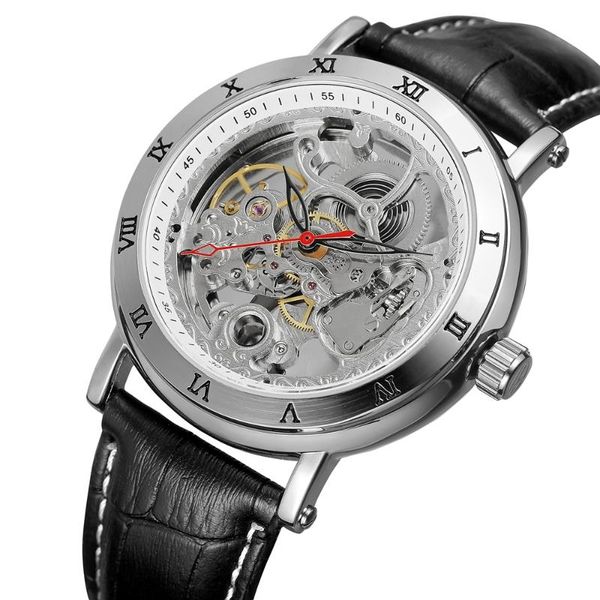 wristwatches forsining casual steampunk men's roman carving skeleton auto mechanical watches gift box ship, Slivery;brown
wristwatches forsining casual steampunk men's roman carving skeleton auto mechanical watches gift box ship, Slivery;brown