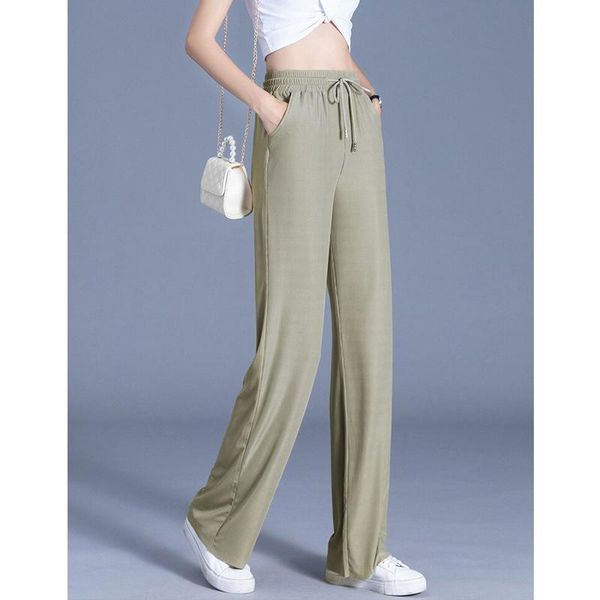 women's pants & capris solid summer cool women ice silk high stretch wide leg loose straight enlgant ladies leisure wear pockets bottom, Black;white
women's pants & capris solid summer cool women ice silk high stretch wide leg loose straight enlgant ladies leisure wear pockets bottom, Black;white