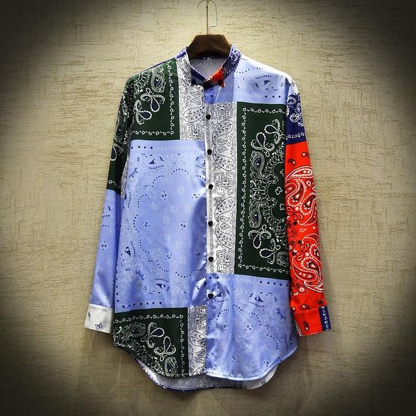 men's casual shirts men clothing 2021 spring/summer mid-length long-sleeved shirt hip-hop fashion camisas para hombre, White;black
men's casual shirts men clothing 2021 spring/summer mid-length long-sleeved shirt hip-hop fashion camisas para hombre, White;black