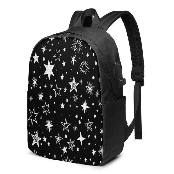 backpack fashion black with white stars student school bag for boy girl teenager usb charge computer lapback pack
backpack fashion black with white stars student school bag for boy girl teenager usb charge computer lapback pack