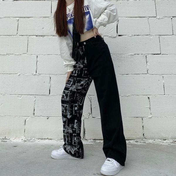 women's pants & capris woman high waist hip hop jeans retro black trousers gothic punk fashion streetwear female loose wide leg grunge, Black;white
women's pants & capris woman high waist hip hop jeans retro black trousers gothic punk fashion streetwear female loose wide leg grunge, Black;white