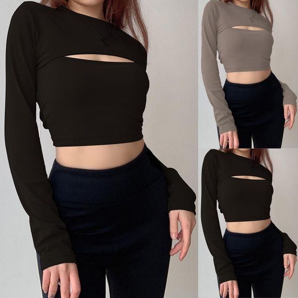 women's t-shirt solid color o-neck slim halter bottoming shirt two-piece suit 2021 vetement femme e1, White
women's t-shirt solid color o-neck slim halter bottoming shirt two-piece suit 2021 vetement femme e1, White