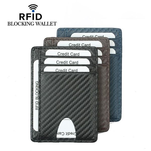 card holders holder men's leather carbon fiber pattern rfid multi-card slot ladies small wallet, Brown;gray
card holders holder men's leather carbon fiber pattern rfid multi-card slot ladies small wallet, Brown;gray