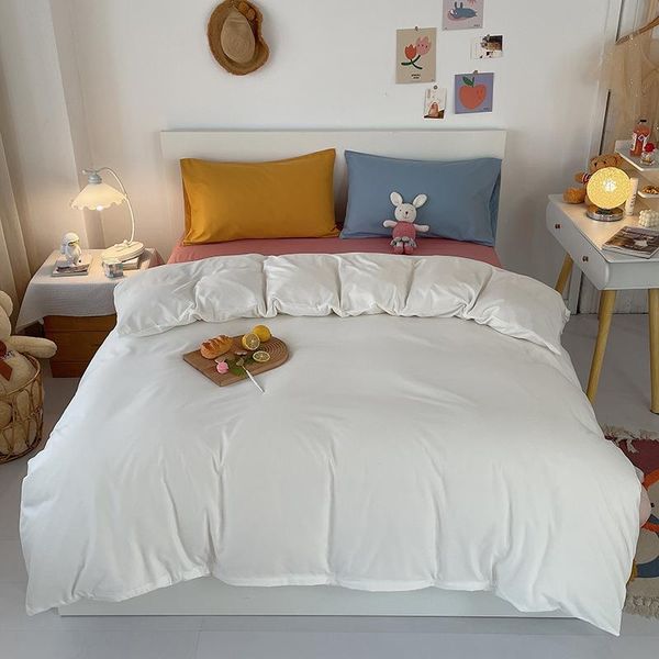 bedding sets classic pure color 3/4pcs white quilt covers and pillowcases blue comforter/duvet cover set bed linen home textile
bedding sets classic pure color 3/4pcs white quilt covers and pillowcases blue comforter/duvet cover set bed linen home textile