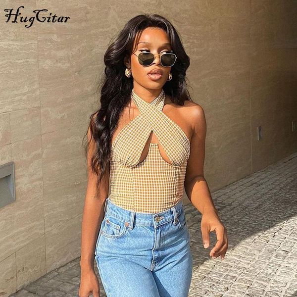 women's tanks & camis hugcitar 2021 sleeveless backless halter hollow out plaid print crop autumn winter women fashion streetwear t, White
women's tanks & camis hugcitar 2021 sleeveless backless halter hollow out plaid print crop autumn winter women fashion streetwear t, White