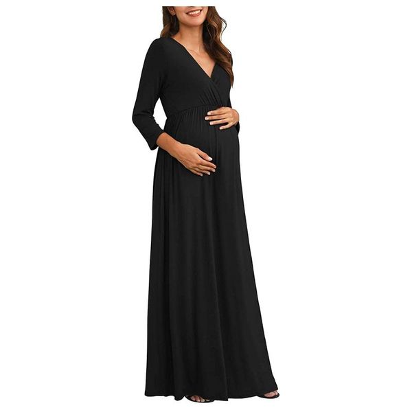 solid maternity dresses women maternity pregnancy casual 3/4 sleeve v-neck maxi wrap long dress vestidos embarazada casual, White
solid maternity dresses women maternity pregnancy casual 3/4 sleeve v-neck maxi wrap long dress vestidos embarazada casual, White
