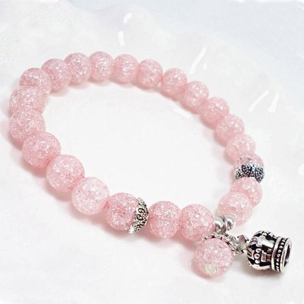 beaded, strands crystal crown pendant bracelet cream candy colored popcorn stone for women, Black
beaded, strands crystal crown pendant bracelet cream candy colored popcorn stone for women, Black