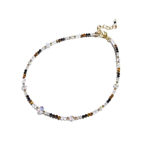 lii ji natural labradorite black spinel tiger's eye clear quartz with austrian crystal sparkling beaded anklet bracelet, Red;blue
lii ji natural labradorite black spinel tiger's eye clear quartz with austrian crystal sparkling beaded anklet bracelet, Red;blue