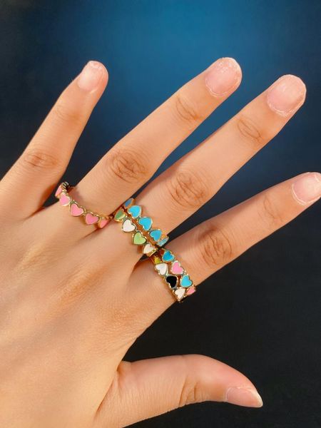 cluster rings chic enamel dripping oil heart ring for women, multicolor adjustable copper gold plated party jewelry gift, Golden;silver
cluster rings chic enamel dripping oil heart ring for women, multicolor adjustable copper gold plated party jewelry gift, Golden;silver