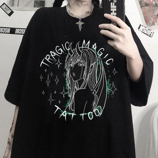 women's t-shirt harajuku t shirt aesthetic gothic punk cartoon short sleeve o-neck women drop summer loose oversize street clothes, White
women's t-shirt harajuku t shirt aesthetic gothic punk cartoon short sleeve o-neck women drop summer loose oversize street clothes, White