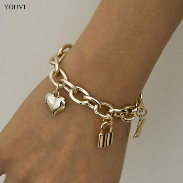 link, chain youvi goth chains bracelets on hand punk chunky heart lock pedant tassel for women lovers men bangles anklet jewelry, Black
link, chain youvi goth chains bracelets on hand punk chunky heart lock pedant tassel for women lovers men bangles anklet jewelry, Black