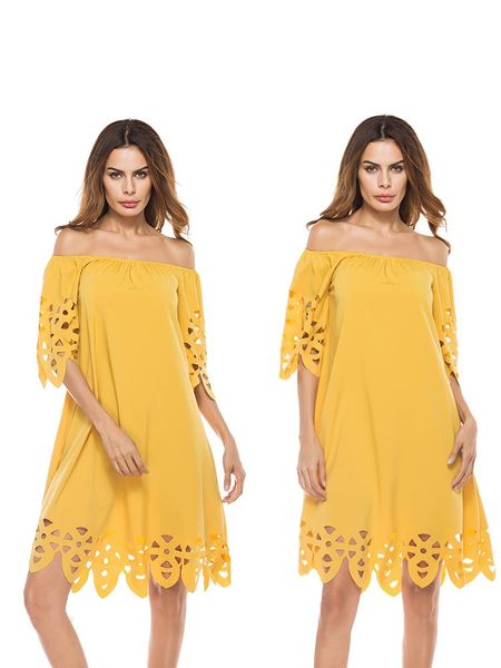 maternity dresses shoulderless one-line neck tube hollow burnt flower dress, White 
maternity dresses shoulderless one-line neck tube hollow burnt flower dress, White