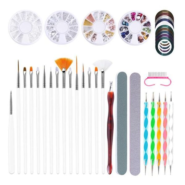 nail set manicure set nail rhinestones tweezers buffer blocks files dust brush dotting pen tools kit design
nail set manicure set nail rhinestones tweezers buffer blocks files dust brush dotting pen tools kit design