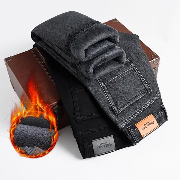 men's jeans quanbo 2021 winter regular fit men casual black classic thicken warm denim trousers brand clothing, Blue
men's jeans quanbo 2021 winter regular fit men casual black classic thicken warm denim trousers brand clothing, Blue