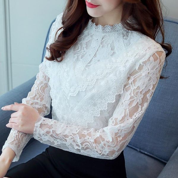 women's blouses & shirts white lace chiffon mesh blouse stand collar floral long sleeve autumn 2021 fashion women korean elegant femal
women's blouses & shirts white lace chiffon mesh blouse stand collar floral long sleeve autumn 2021 fashion women korean elegant femal