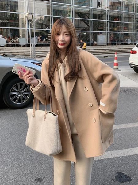 women's wool & blends vintage jacket woman loose long fall winter and coat for women kobieta kurtka clothes be50nz, Black
women's wool & blends vintage jacket woman loose long fall winter and coat for women kobieta kurtka clothes be50nz, Black
