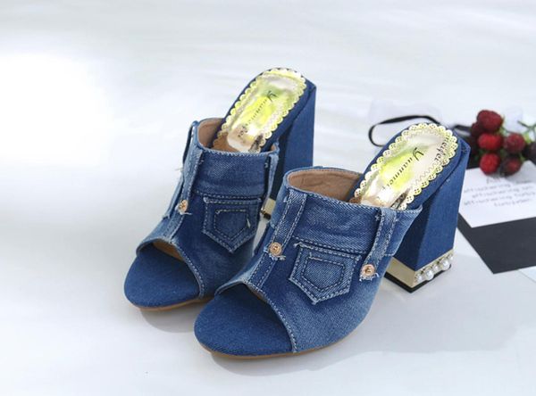 dress shoes womens peep toe denim jeans pearls wedge super high heel slingback slipper summer sandals button black blue b210
dress shoes womens peep toe denim jeans pearls wedge super high heel slingback slipper summer sandals button black blue b210
