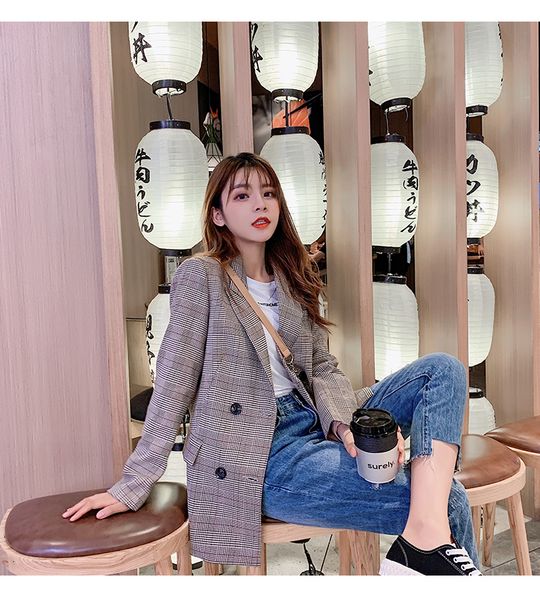 cyjr ladies'office engraved collar female plaid blazer double breasted autumn 2021 casual pockets women's suits jacket svd0, Tan;black
cyjr ladies'office engraved collar female plaid blazer double breasted autumn 2021 casual pockets women's suits jacket svd0, Tan;black