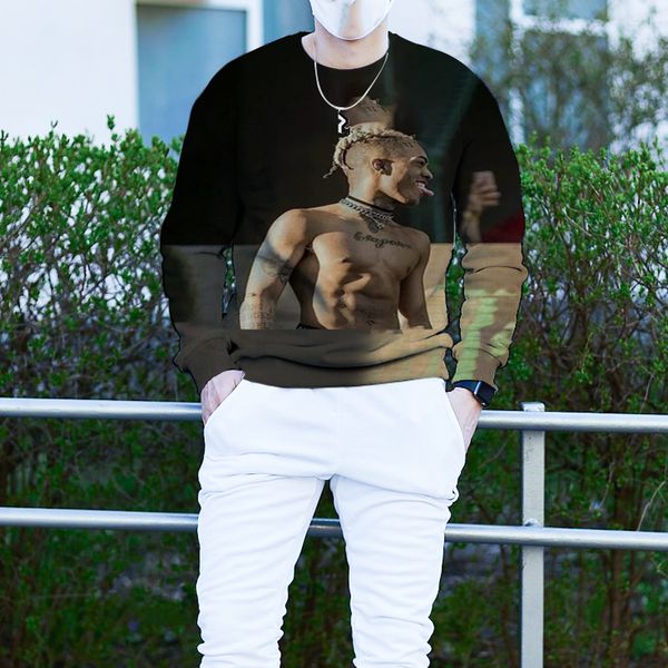 autumn and winter couple sweater personality printing muscle male pattern casual party style punk goth round neck hooded sweater, Black
autumn and winter couple sweater personality printing muscle male pattern casual party style punk goth round neck hooded sweater, Black